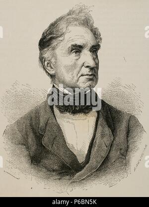 Justus von Liebig (1803-1873). Chimiste allemand. A travaillé sur l'organisation de la chimie organique. Gravure de A. Neumann. "Nuestro Siglo', 1883. Banque D'Images