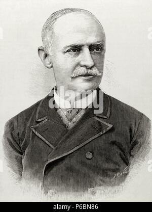 Ma  n Benjami ximo Laguna et Villanueva (1822-1902). Entomologiste et botaniste espagnol. Gravure par Arturo Carretero 'La Ilustracion Espanola y Americana', 1875. Banque D'Images