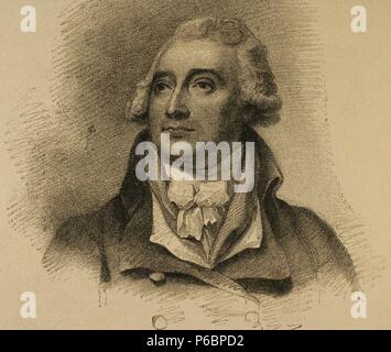 Philip James de Loutherbourg (1740-1812). L'artiste anglais. Dans la Péninsule Ibérique gravure Illustration, 1898. Banque D'Images