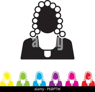 Icône glyphe juge vecteur. La loi et de la justice pénale symbole. Illustration de Vecteur