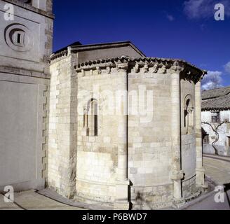 MADRID. TALAMANCA DEL JARAMA. Eglise de San Juan Bautista. ABSIDE. ARTE ROMANICO. Banque D'Images