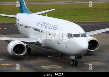 CHRISTCHURCH, Nouvelle-zélande - Mars 17, 2009 : Air New Zealand Boeing 737 à l'Aéroport de Christchurch. Air New Zealand avait un bénéfice d'exploitation de 898m dollar NZ Banque D'Images