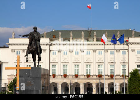 Palais présidentiel à Varsovie, Pologne. Monument de style néoclassique. Banque D'Images