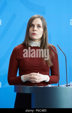 Berlin, Allemagne - Le Premier Ministre de la République d'Islande, Katrín Jakobsdottir. Banque D'Images