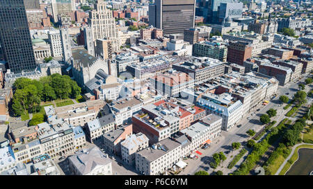 Vue aérienne de la vieille ville de Montréal ou de vieux-Montréal), Montréal, Canada Banque D'Images