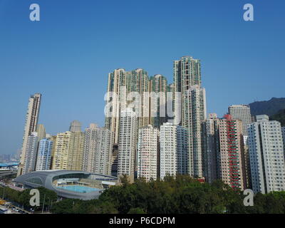 Une journée parfaitement claires sur l'île de Hong Kong Banque D'Images