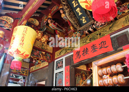 Un temple chinois (Keng Teck ce temple) à Singapour. Banque D'Images