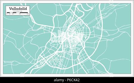 Valladolid Espagne Plan de ville en style rétro. Une carte de Noël. Vector Illustration. Illustration de Vecteur