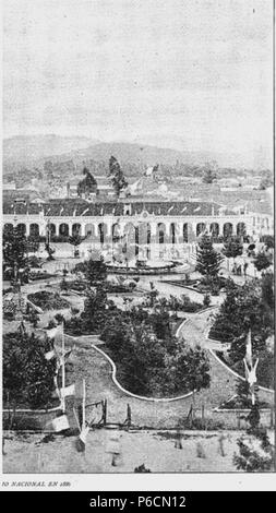 Español : Plaza de Armas de la Ciudad de Guatemala y Palacio en 1892 coloniale. Revista Ilustrada de Guatemala, 1892. 1893 GuatemalaIlustrada1892 16 51 Banque D'Images