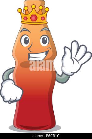 Bouteille cola King jelly candy mascot cartoon Illustration de Vecteur