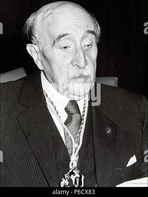 SANCHEZ DE ALBORNOZ , CLAUDIO. HISTORIADOR ESPAÑOL. MADRID 1893 - 1984. FOTO 1980. Banque D'Images