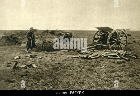 La première guerre mondiale, la position de la batterie, ww1, la première guerre mondiale, la première guerre mondiale Banque D'Images