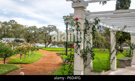 Pergola à El Rosedal Lac Rose Park à Bosques de Palermo (Palermo Woods) - Buenos Aires, Argentine Banque D'Images