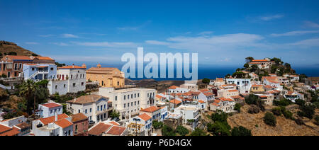 Vacances d'été. Grèce l'île de Kéa, vue du village de Ioulis Banque D'Images