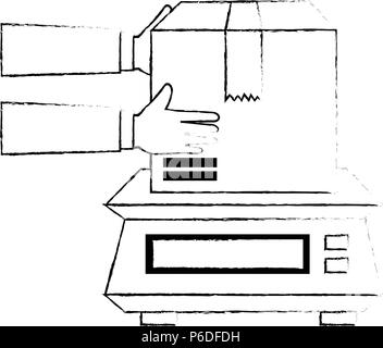 Emballage carton avec gramer mesure pondération Illustration de Vecteur