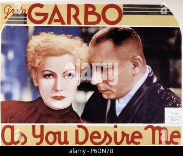 PELICULA : COMME VOUS ME DÉSIREZ , 1932. ACTORES , GRETA GARBO. Banque D'Images