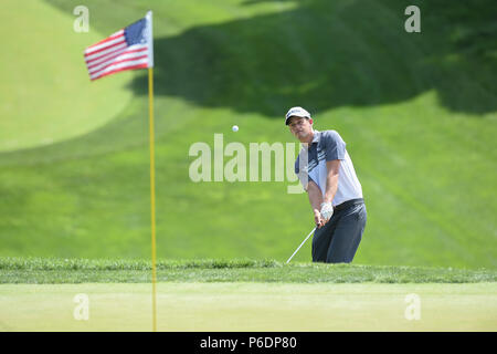Potomac, Maryland, USA. 29 juin 2018 - Andrew Putnam (USA) sur le 16e vert pendant le deuxième tour à la Quicken Loans 2018 au National Tournament Players Club Potomac MD. Credit : Cal Sport Media/Alamy Live News Banque D'Images