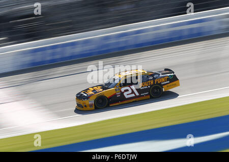 Joliet, Illinois, USA. 29 Juin, 2018. Daniel Hemric (21) tient à la voie à la pratique pour l'Overton's 300 à Chicagoland Speedway à Joliet, Illinois. Crédit : Justin R. Noe Asp Inc/ASP/ZUMA/Alamy Fil Live News Banque D'Images