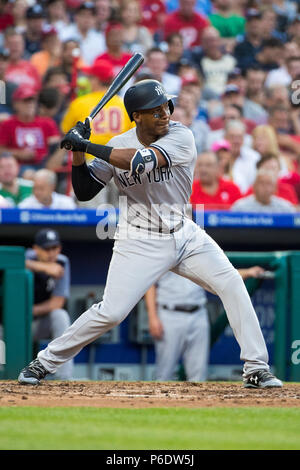 Philadelphie, Pennsylvanie, USA. 26 Juin, 2018. New York Yankees de troisième but Miguel Andujar (41) en action au cours de la MLB match entre les New York Yankees et les Phillies de Philadelphie à la Citizens Bank Park de Philadelphie, Pennsylvanie. Christopher Szagola/CSM/Alamy Live News Banque D'Images