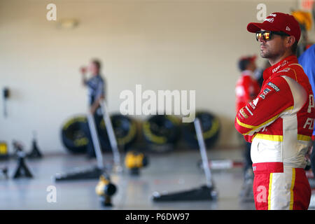 Joliet, Illinois, USA. 29 Juin, 2018. Michael Annett (5) se prépare à la pratique pour l'Overton's 300 à Chicagoland Speedway à Joliet, Illinois. Crédit : Stephen A. Arce/ASP/ZUMA/Alamy Fil Live News Banque D'Images