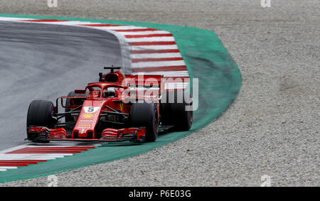 Spielberg, en Autriche. 29 Juin, 2018. Sport Automobile : Championnat du Monde de Formule 1 de la FIA 2018, Grand Prix d'Autriche, # 5 Sebastian Vettel (GER, Scuderia Ferrari), 29.06.2018. Utilisation dans le monde entier | Credit : dpa/Alamy Live News Banque D'Images