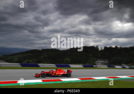 Spielberg, en Autriche. 29 Juin, 2018. Sport Automobile : Championnat du Monde de Formule 1 de la FIA 2018, Grand Prix d'Autriche, # 5 Sebastian Vettel (GER, Scuderia Ferrari), 29.06.2018. Utilisation dans le monde entier | Credit : dpa/Alamy Live News Banque D'Images