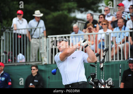 Newport, Pays de Galles, 30 juin 2018. Mike Tindall, vu avoir un rire au Celtic Manor Celebrity Golf au Pays de Galles, où joue l'équipe d'Angleterre. Robert Timoney/Alamy/Live/News Banque D'Images