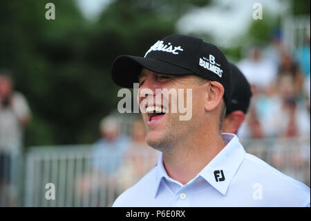 Newport, Pays de Galles, 30 juin 2018. Mike Tindall, vu avoir un rire au Celtic Manor Celebrity Golf au Pays de Galles, où joue l'équipe d'Angleterre. Robert Timoney/Alamy/Live/News Banque D'Images