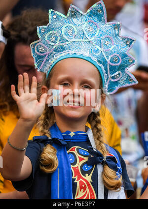 Arène de Kazan, Kazan, Russie. 30 Juin, 2018. FIFA Coupe du Monde de Football, Tour de France, 16 contre l'Argentine ; jeune fan argentin : Action Crédit Plus Sport/Alamy Live News Banque D'Images