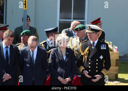 Journée de la Force aérienne, Galles, Royaume-Uni Samedi 30 juin 2018. La princesse Anne et Theresa May, participant à la force armée jour Llandudno. Mike Clarke/crédit/ Alamy Live News Banque D'Images