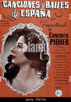 PIQUER, CONCHA. ACTRIZ Y CANTANTE ESPAÑOLA. Valence 1908-1991. CANCIONERO. Banque D'Images