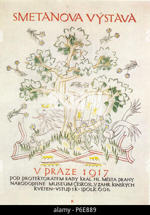 Anglais : Affiche pour exposition Smetana à Prague 1917 . 9 mai 2012 75 SmetanaExhibiton1917 Banque D'Images
