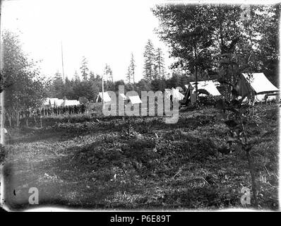 . Les soldats anglais : bordée de prêt sur salaire au camp de siège de cavalerie, Fort Lawton, Washington, juillet 1900 . Anglais : Texte de Kiehl log : 1st cav. camp, Ft. Lawton, siège - pay day Album 3.16 Sujets (LCTGM) : United States. De l'armée. Cavalerie, 1er--People--Washington (État)--Seattle Sujets (LCSH) : Les soldats--Washington (État)--Fort Lawton (Seattle) ; Tentes--Washington (État)--Fort Lawton (Seattle) ; Fort Lawton (Seattle, Washington) ; les bases militaires--Washington (État)--Seattle Concepts : la guerre et les militaires . 1900 soldats 75 bordée de prêt sur salaire au camp de siège de cavalerie, Fort Lawton, a été Banque D'Images