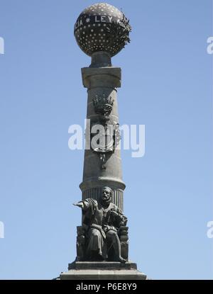 , JUAN DE LANUZA. JUSTICIA MAYOR DE L'ARAGON. 1564 - 1591. MONUMENTO AL JUSTICIAZGO EN SARAGOSSE. ESCULTURA DE FRANCISCO VIDAL. Banque D'Images