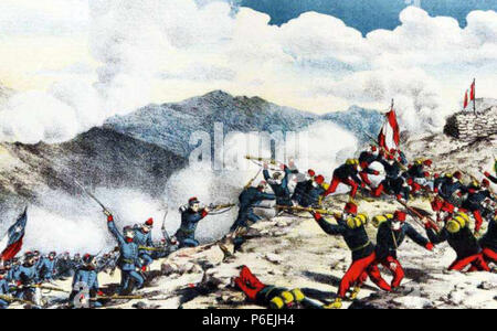 7 Batalla en guerra del Pacifico (1879-1883) Banque D'Images