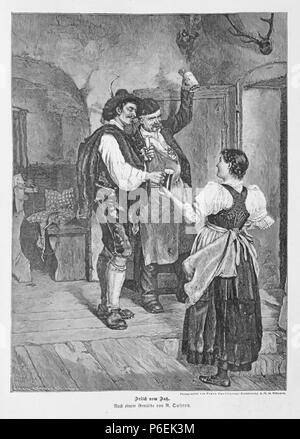 . Die Gartenlaube. Erreur d'expression : mot inconnu 'b'. Deutsch : Bildunterschrift : "Frisch vom fass. Nach einem Gemälde von R. Quittry." L'Anglais : légende : 'Frisch vom fass. Nach einem Gemälde von R. Quittry.' . N/A 18 Die Gartenlaube (1891) b 105 Banque D'Images