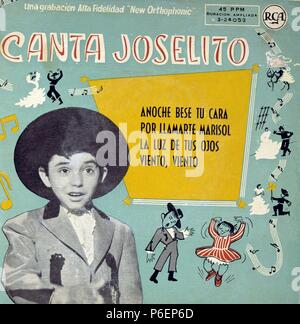 JOSELITO. JIMENEZ JOSE FERNANDEZ. L'ACTEUR Y CANTANTE ESPAÑOL. JAEN - 1947. PORTADA DE DISCO RCA. Banque D'Images