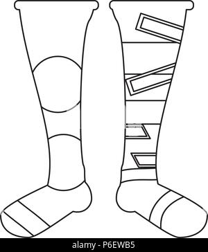 Journée mondiale de la trisomie 21 Chaussettes icône sur fond blanc, vector illustration Illustration de Vecteur