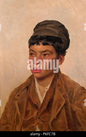 . Français : Cap de jove captaire . Français : Cap de jove captaire . (1890 c.) 1 Cap de jove captaire - Joan Brull i (1863-1912) de Vinyoles Banque D'Images