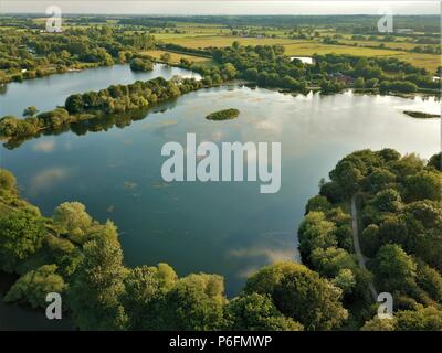 Photo aérienne d'une réserve naturelle près de Birmingham en Angleterre Banque D'Images