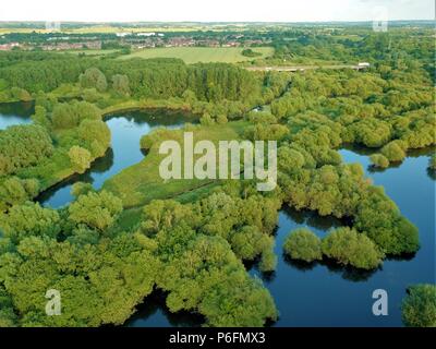 Photo aérienne d'une réserve naturelle près de Birmingham en Angleterre Banque D'Images