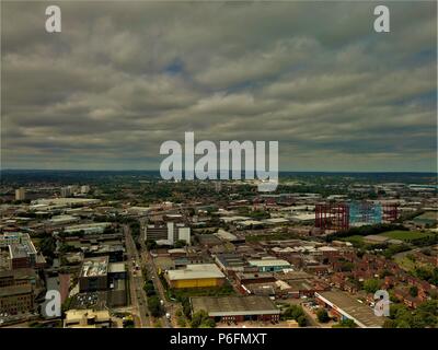 Birmingham England photographie aérienne, la skyline photo drone Banque D'Images