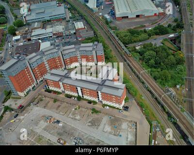 Birmingham England photographie aérienne, la skyline photo drone Banque D'Images