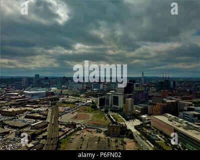 Birmingham England photographie aérienne, la skyline photo drone Banque D'Images