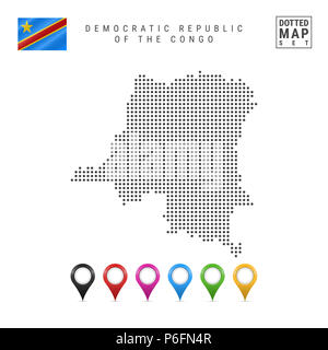 Carte stylisée de la République démocratique du Congo avec icône de ...