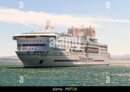 La Brittany Ferries bateau de croisière Pont Aven l'amarrage dans Spain Banque D'Images