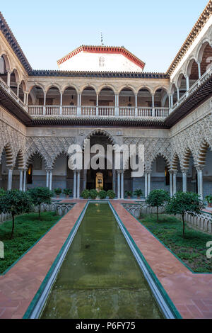 Apartment Doncellas Patio de las dans le Palacio del Rey Don Pedro, de l'Alcazar, Séville, Andalousie, Espagne Banque D'Images