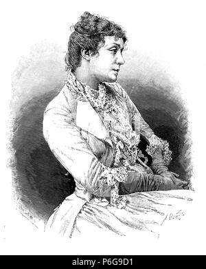 Eleonora Duse (1859-1924), actriz italiana. La gravure de 1890. Banque D'Images