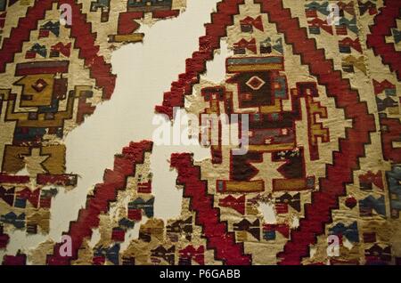 La culture Wari Wari textil 500AC-1000AC Perú. Banque D'Images