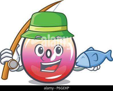 Anneau jelly pêche candy mascot cartoon Illustration de Vecteur